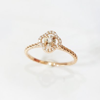 Ring 18K  Rose gold with Round Diamond