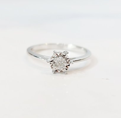 Ring 18K  White gold with Round Diamond