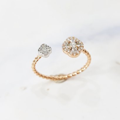 Ring 18K  Rose gold with Round Diamond