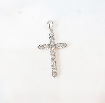Pendants 18K  White gold with Round Diamond