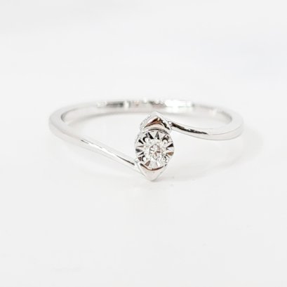 Ring 18K  White gold with Round Diamond