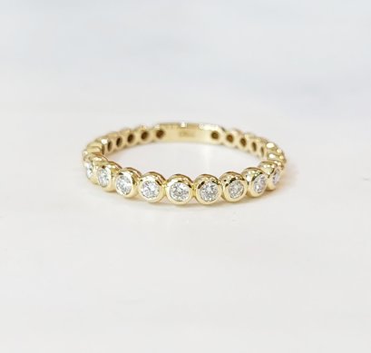 Ring 18K yellow Gold with Round Diamond