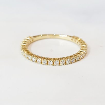 Ring 18K  Yellow gold with Round Diamond