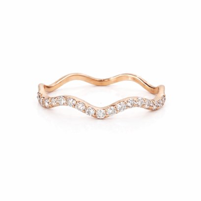 Ring 18K  Rose gold with Round Diamond