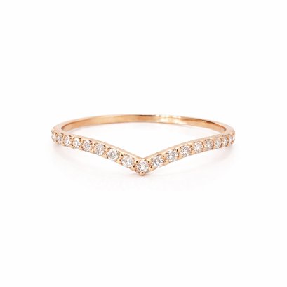 Ring 18K  Rose gold with Round Diamond