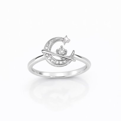 Ring 18K  White gold with Round Diamond