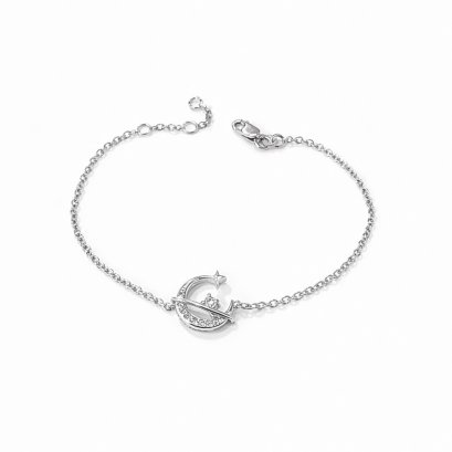 Bracelets 18K White Gold with Round Diamond