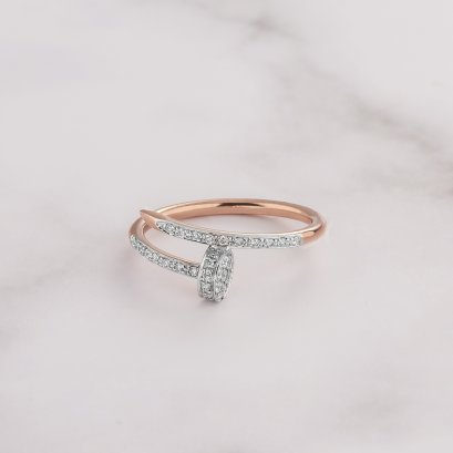 Ring 18K  White gold with Round Diamond