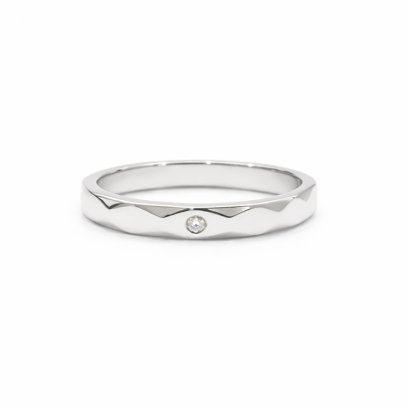 Ring 9K  White gold with Round Diamond