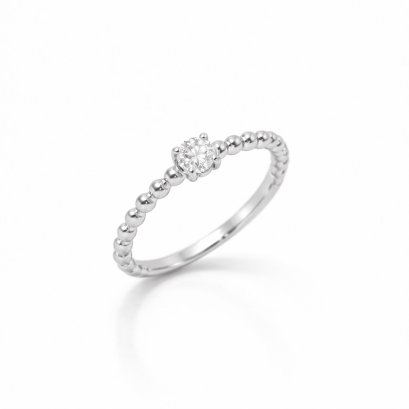 Ring 18K  White gold with Baguette Diamond