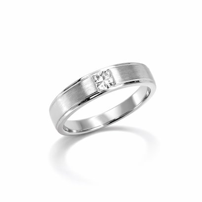 Ring 9K  White gold with Round Diamond