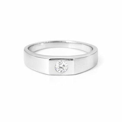 Ring 9K  White gold with Round Diamond