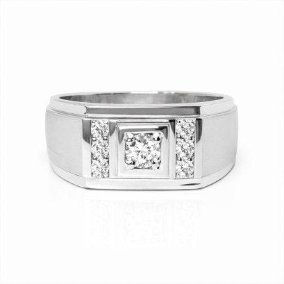 Ring 18K  White gold with Round Diamond