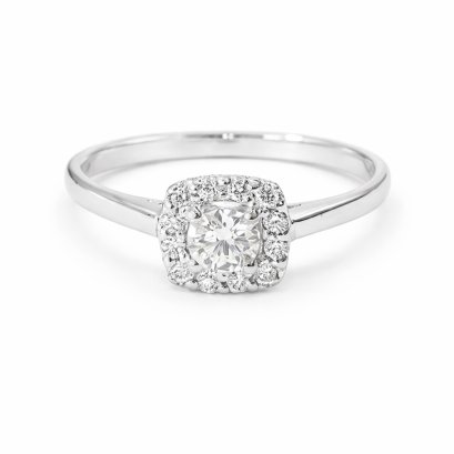 Ring 18K  White gold with Round Diamond