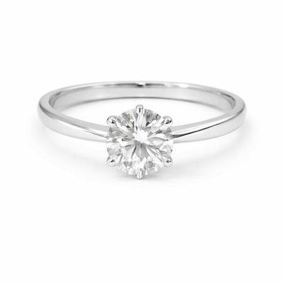 Ring 18K  White gold with Round Diamond