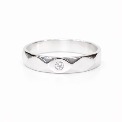 Ring 18K  White gold with Round Diamond
