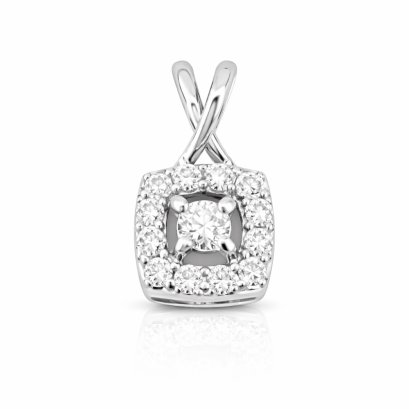 Pendants 18K  White gold with Round Diamond