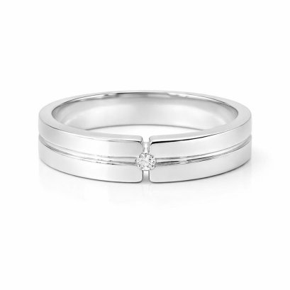 Ring 18K  White gold with Round Diamond