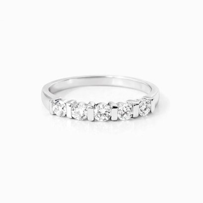 Ring 18K  White gold with Round Diamond