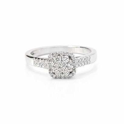 Ring 18K White Gold with Round Diamond
