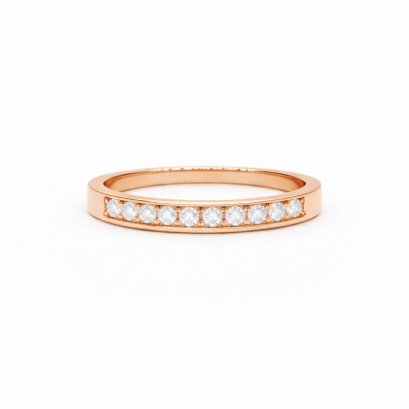 Ring 18K  Rose Gold with Round Diamond