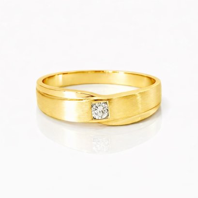 Ring 18K White  Gold with Round Diamond