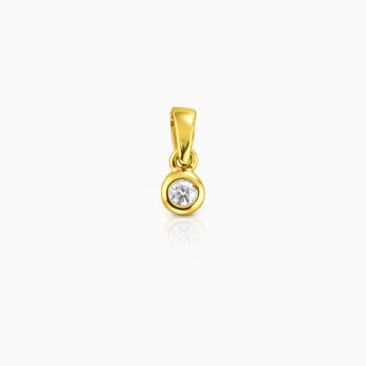 Pendants 9K Yellow gold with round diamond