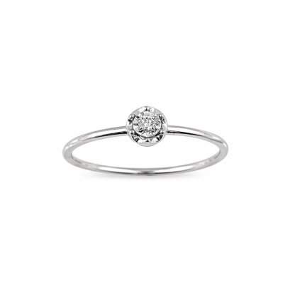 Ring 18K  White gold with Round Diamond
