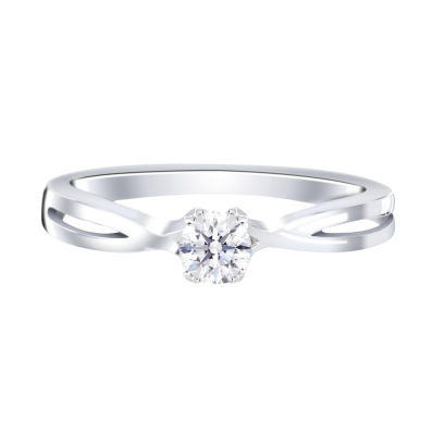 Ring 18K  White gold with Round Diamond