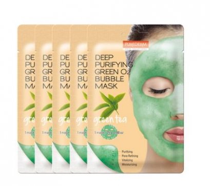 Pure Derm Deep Purifying Green O2 Bubble Mask [Green Tea]  20g*5ea