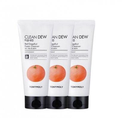 TONYMOLY Clean Dew Foam Cleanser [Red Grapefruit] 180mlx3ea
