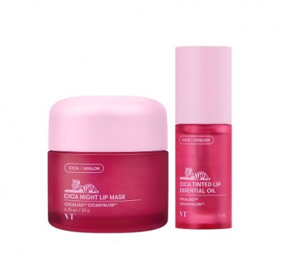 VT cosmetics Cica Night Duo Set ( Lip Mask 20g+Tinted lip oil6ml)
