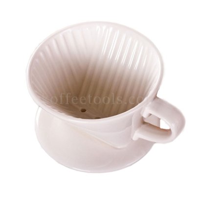 ดริปเปอร์เซรามิคสีขาว ทรงกรวยตัด ( 2-4 cups) Grade B