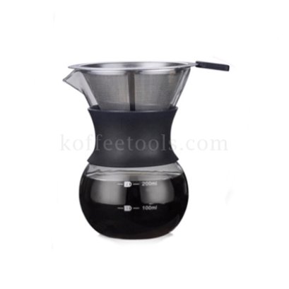 ชุดชงกาแฟสไตล์ chemex 200 ml + กรองสแตนเลส