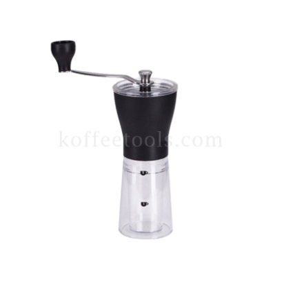 เครื่องบดเมล็ดกาแฟมือหมุนพลาสติกใส มีขีดสเกล 1-2 cup