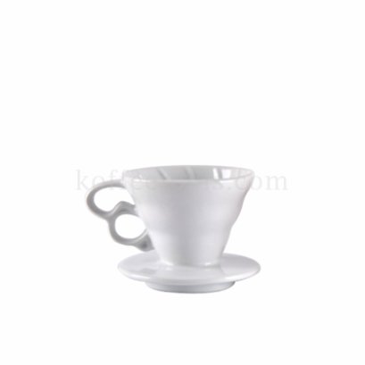 กรวยดริปกรองกาแฟสีขาว 2 หูจับ (1-2 cup)