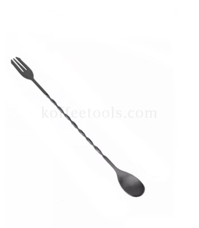 ช้อนบาร์ปลายส้อม 32 cm เนื้อหนา สีดำ