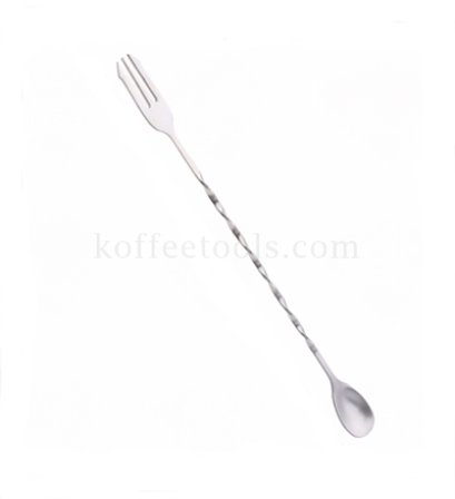 ช้อนบาร์ปลายส้อม 32 cm เนื้อหนา สีเงิน