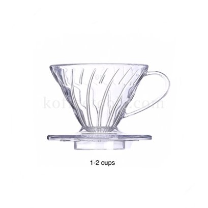 กรวยดริปกรองกาแฟพลาสติกใส V01 + แถมกรองผ้า