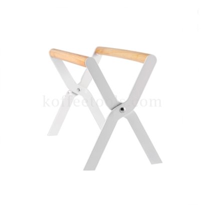 ฐานรองดริปดริปกาแฟโครงเหล็กพับได้ สีขาว