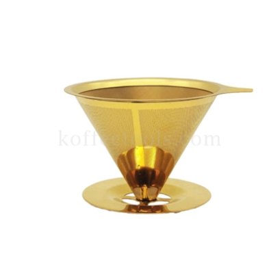 กรวยดริปกรองกาแฟสแตนเลสสีทอง ordinary (1-4 cup)