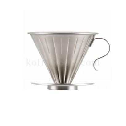 กรวยดริปกาแฟสแตนเลสสีเงิน (1-4 cup)