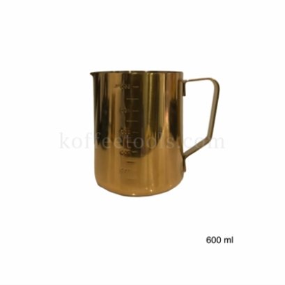 เหยือกตีฟองนมสเกลนูน 600 ml สีทอง 
