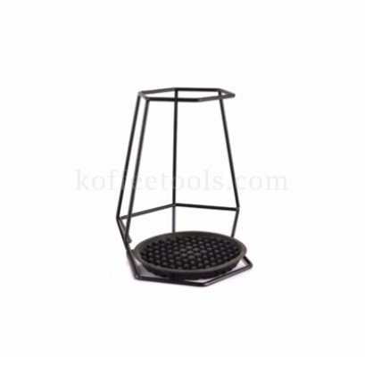 ฐานรองดริปโครงหล็กสีดำ ฐานหกเหลี่ยม+ยางรอง