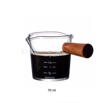 แก้วตวงกาแฟ 75 ml (ขีดสเกล 70 ml)ด้ามจับไม้
