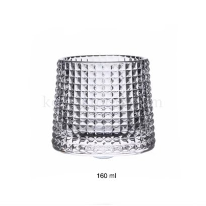 แก้ววิสกี้หมุนลายตารางหมากรุก 160 ml