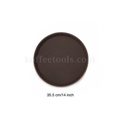 ถาดเสิร์ฟกันลื่นกลมสีน้ำตาล 35.5 cm/14 inch