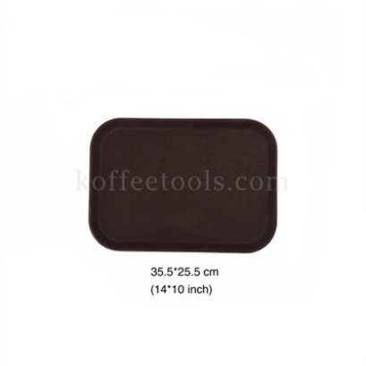 ถาดเสิร์ฟกันลื่นสี่เหลี่ยมสีน้ำตาล 35.5 *25.5 cm
