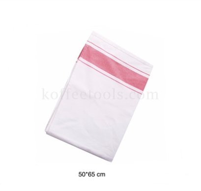 ผ้าเช็ดแก้ว/จาน cotton สีขาวชมพู 50 x 65 cm