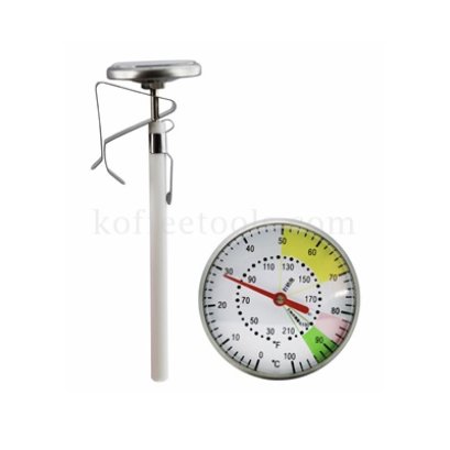 เทอร์โมมิเตอร์ ปลอกขาว หน้าปัดแถบสีเหลือง/ชมพู/เขียว